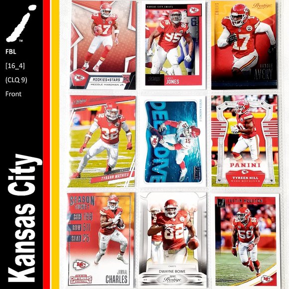 NFL Other - Kansas City Chiefs 9 Card Lot - FBL [16_4]